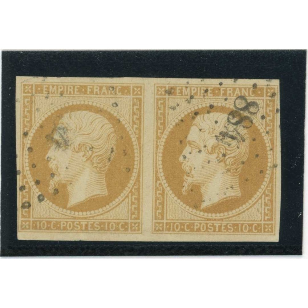 YT 13 - Oblitéré PC 884 - Clermont (Oise) - Oise (58) - Paire - Cote 45 Euros