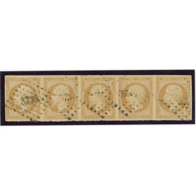 YT 13 - Oblitéré - Bande de 5 - Cote 190 Euros