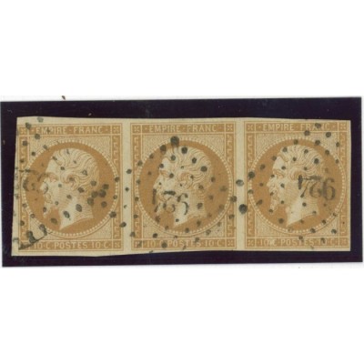 YT 13 - Oblitéré PC 924 - Compiègne - Oise (58) - Bande de 3 - Cote 70 Euros