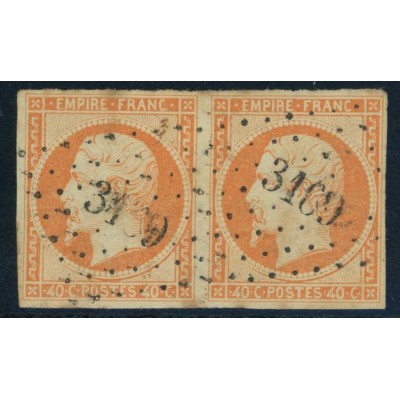 YT 16 Oblitéré PC 3169 - Saint Loup sur Semouse - Haute Saône (69) - Paire - Cote 50 Euros