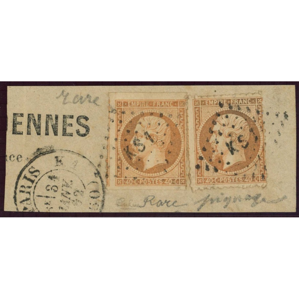 YT 16 Oblitéré Sur Fragment - Timbre percé en ligne - Signé Calves - Cote 100 Euros
