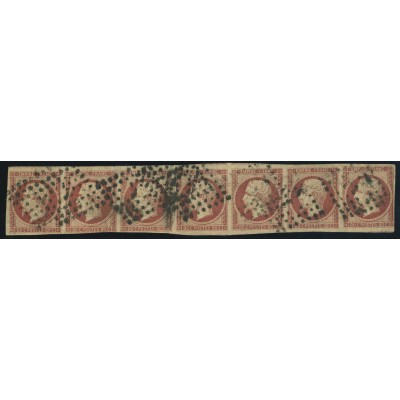 YT 17A - Oblitéré Bande de 7 - Rare - Cote 2000 Euros