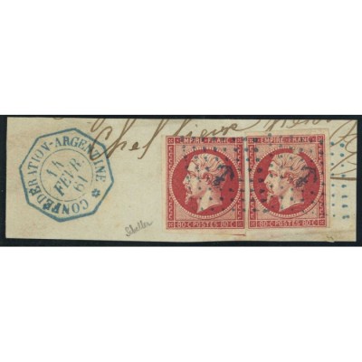 YT 17B - Oblitéré Ancre bleue - Confédération Argentine 14/2/61 - Signé Scheller - Cote 500 Euros