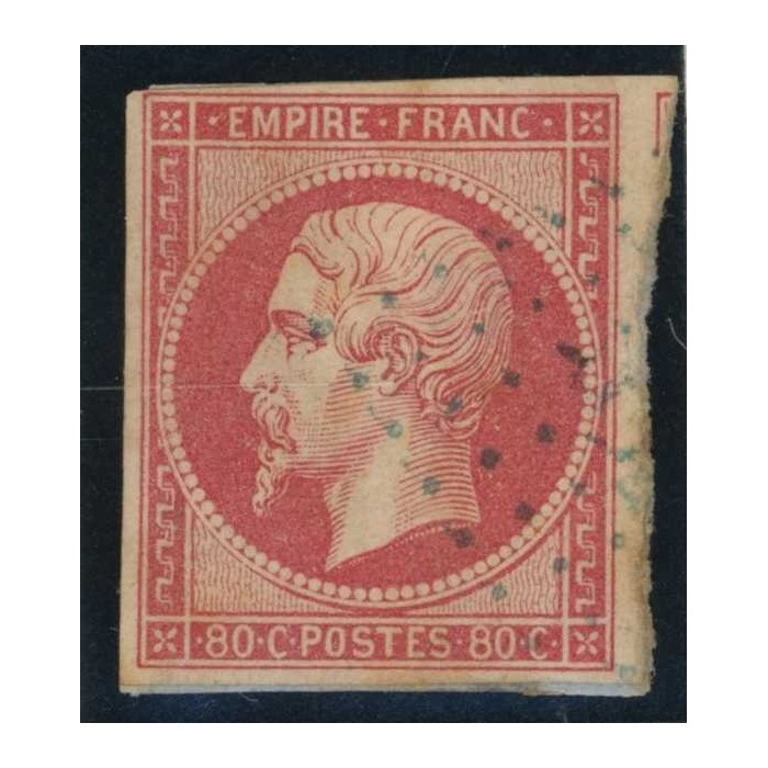YT 17B - Oblitéré PC Bleu - Cote 230 Euros