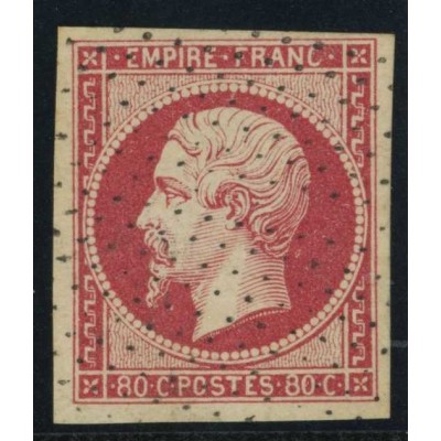 YT 17B - Oblitéré Pointillés - Signé Brun - Cote 75 Euros