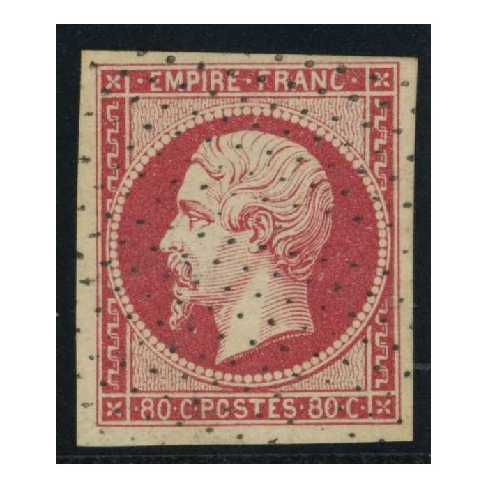 YT 17B - Oblitéré Pointillés - Signé Brun - Cote 75 Euros