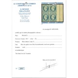 YT 14 Ai - Neuf xx - Bloc de 4 avec Filet d'Encadrement - Signé Calves Certificat 22527