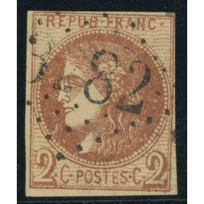YT40A - Oblitéré Gros chiffre 82 - Ambrières - Mayenne (51) - Cote 1900 Euros