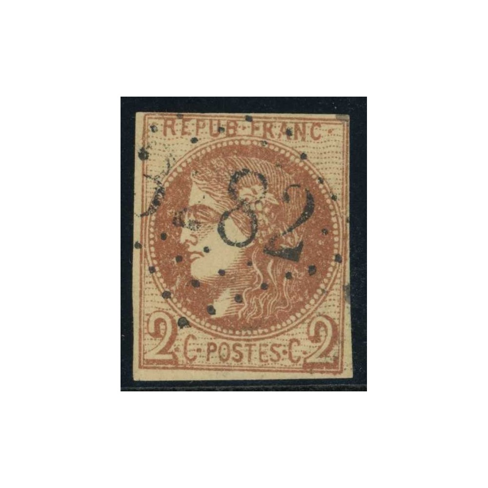 YT40A - Oblitéré Gros chiffre 82 - Ambrières - Mayenne (51) - Cote 1900 Euros