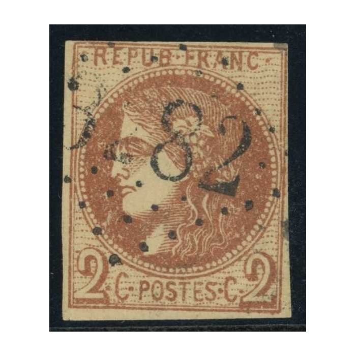 YT40A - Oblitéré Gros chiffre 82 - Ambrières - Mayenne (51) - Cote 1900 Euros
