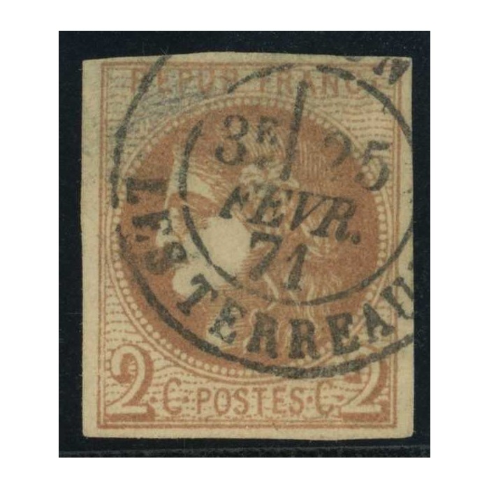 YT 40 B - Oblitéré CaD 25/02/71 - Signé Calves - Cote 330 Euros