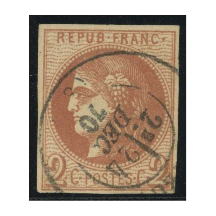 YT 40 B - Oblitéré 24 Dec 70 - Mois d'emission - Signé Brun - Cote 600 Euros