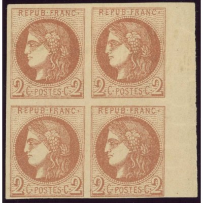 YT 40 B - Neuf xx - Bloc de 4 - Bord de feuille - Certificat VO 22/314 - Cote 2400 Euros