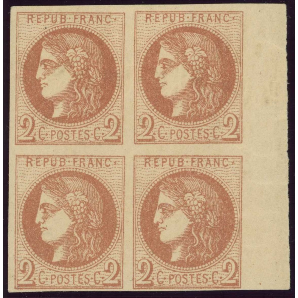YT 40 B - Neuf xx - Bloc de 4 - Bord de feuille - Certificat VO 22/314 - Cote 2400 Euros