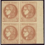 YT 40 B - Neuf xx - Bloc de 4 - Bord de feuille - Certificat VO 22/314 - Cote 2400 Euros