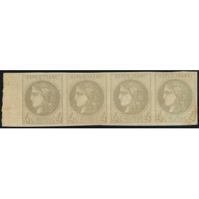 YT 41 B - Neuf x - Bord de feuille - Bande de 4 - Cote 1900 Euro