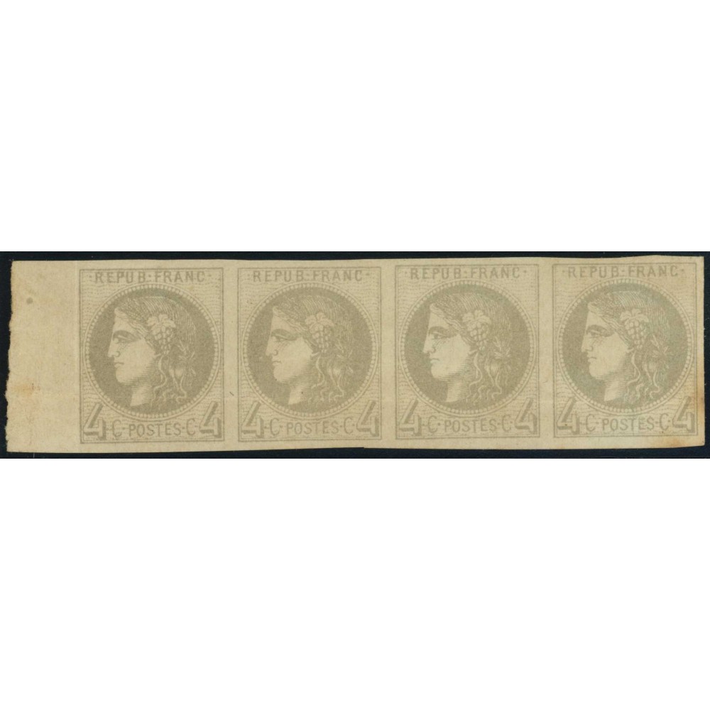 YT 41 B - Neuf x - Bord de feuille - Bande de 4 - Cote 1900 Euro