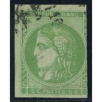 YT 42 B - Oblitéré Variété : Boulet au menton - Cote 300 Euro