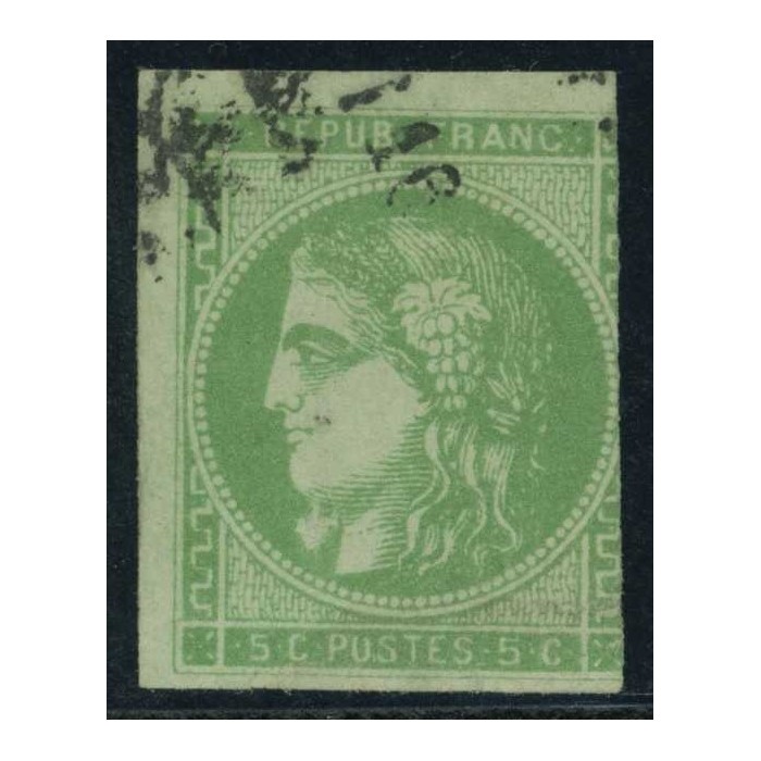 YT 42 B - Oblitéré Variété : Boulet au menton - Cote 300 Euro