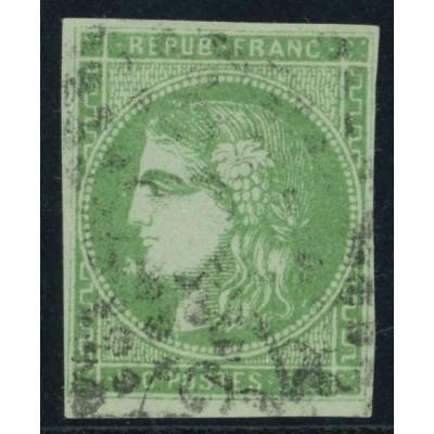 YT 42 B - Oblitéré Variété : Tache au menton - Cote 300 Euro