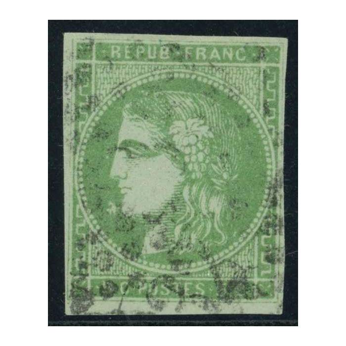 YT 42 B - Oblitéré Variété : Tache au menton - Cote 300 Euro