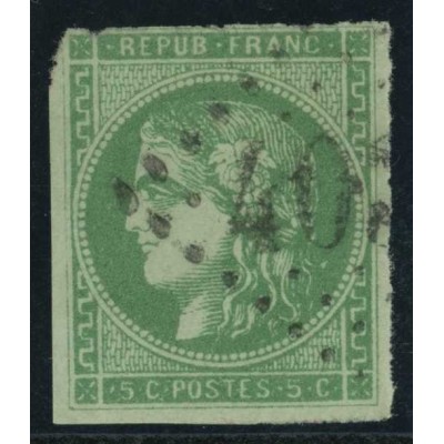 YT 42 Bb - Gros chiffre - Signé Scheller - Cote 2000 Euro