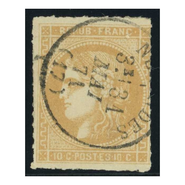 YT 43 B - CaD 31 Mais 71 - Percé en ligne - Cote 180 Euro