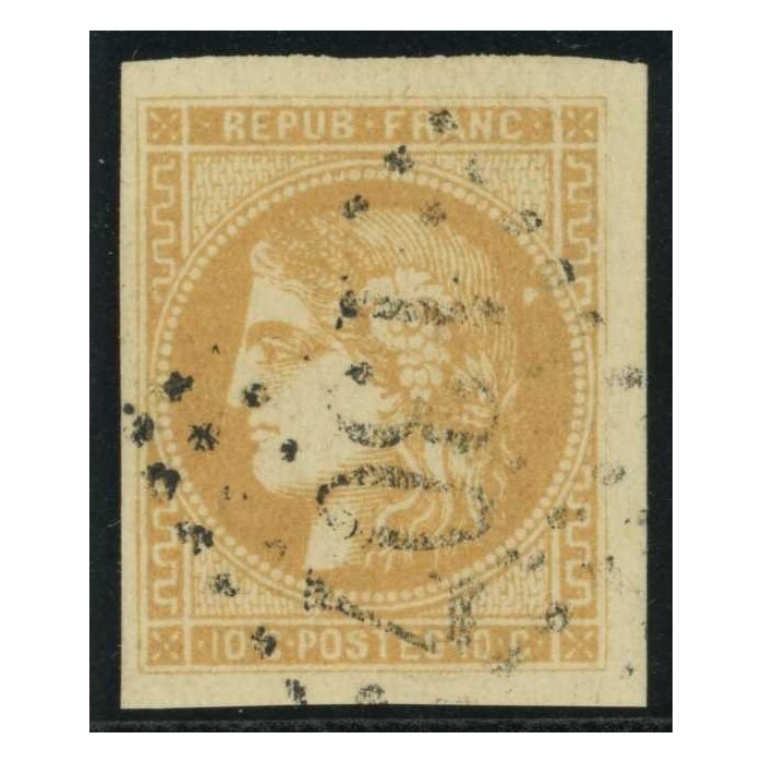 YT 43 B - Gros chiffre - Variété : Tache derière la tête - Cote 180 Euro