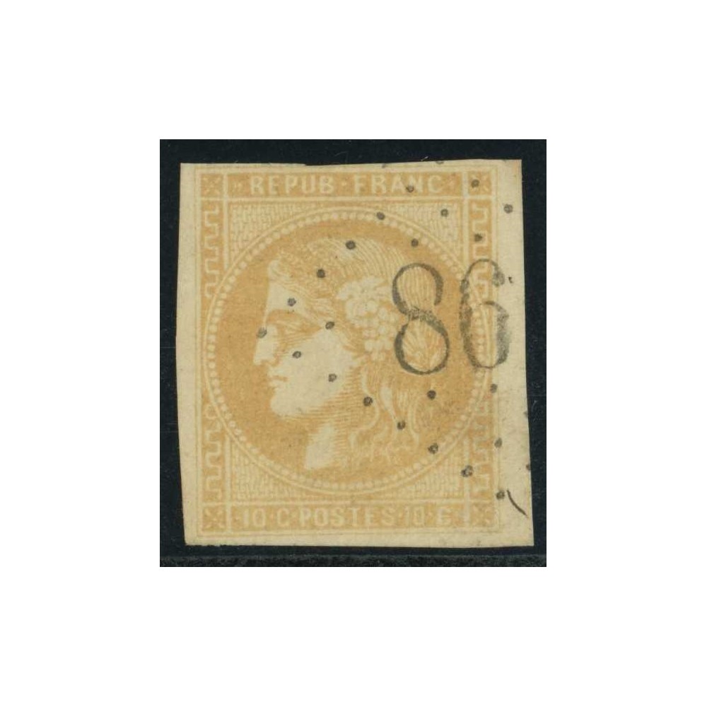 YT 43 Bc - Gros chiffre - Signé Roumet - Cote 850 Euro