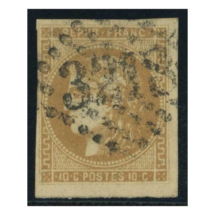 YT 43 Bd - Gros chiffre - Signé Roumet - Cote 150 Euro
