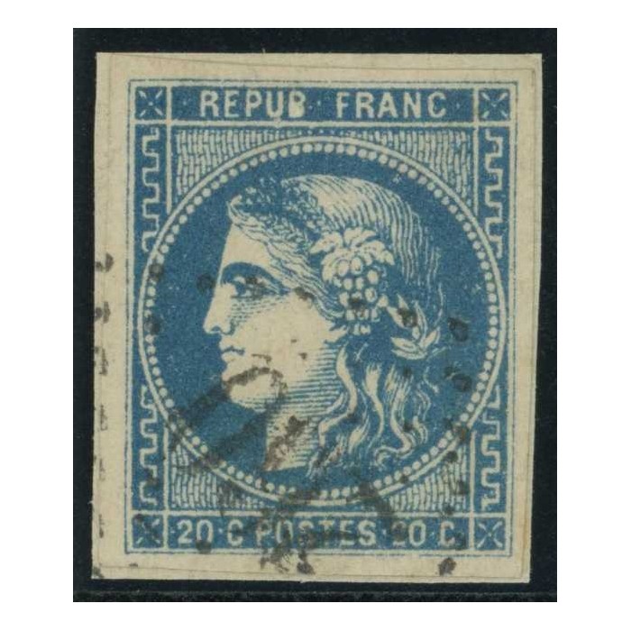 YT 46 B - Oblitéré Variété : "B" de REPUB - Cote 120 Euro