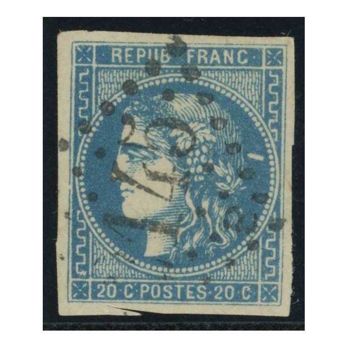 YT 46 B - Oblitéré Variété : Pointe derière la tête - Cote 120 Euro