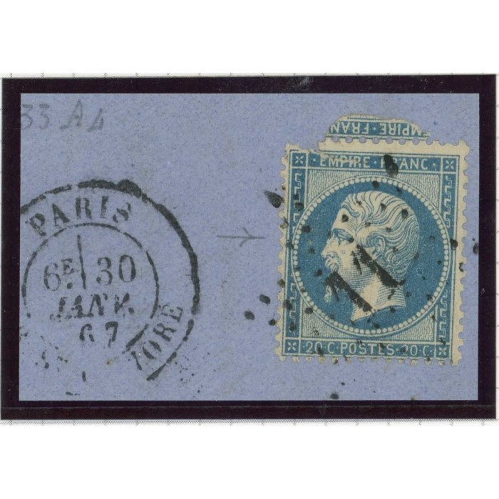 YT 22 - Oblitéré - Amorce Tête Bêche sur fragment - Cote 400 Euros