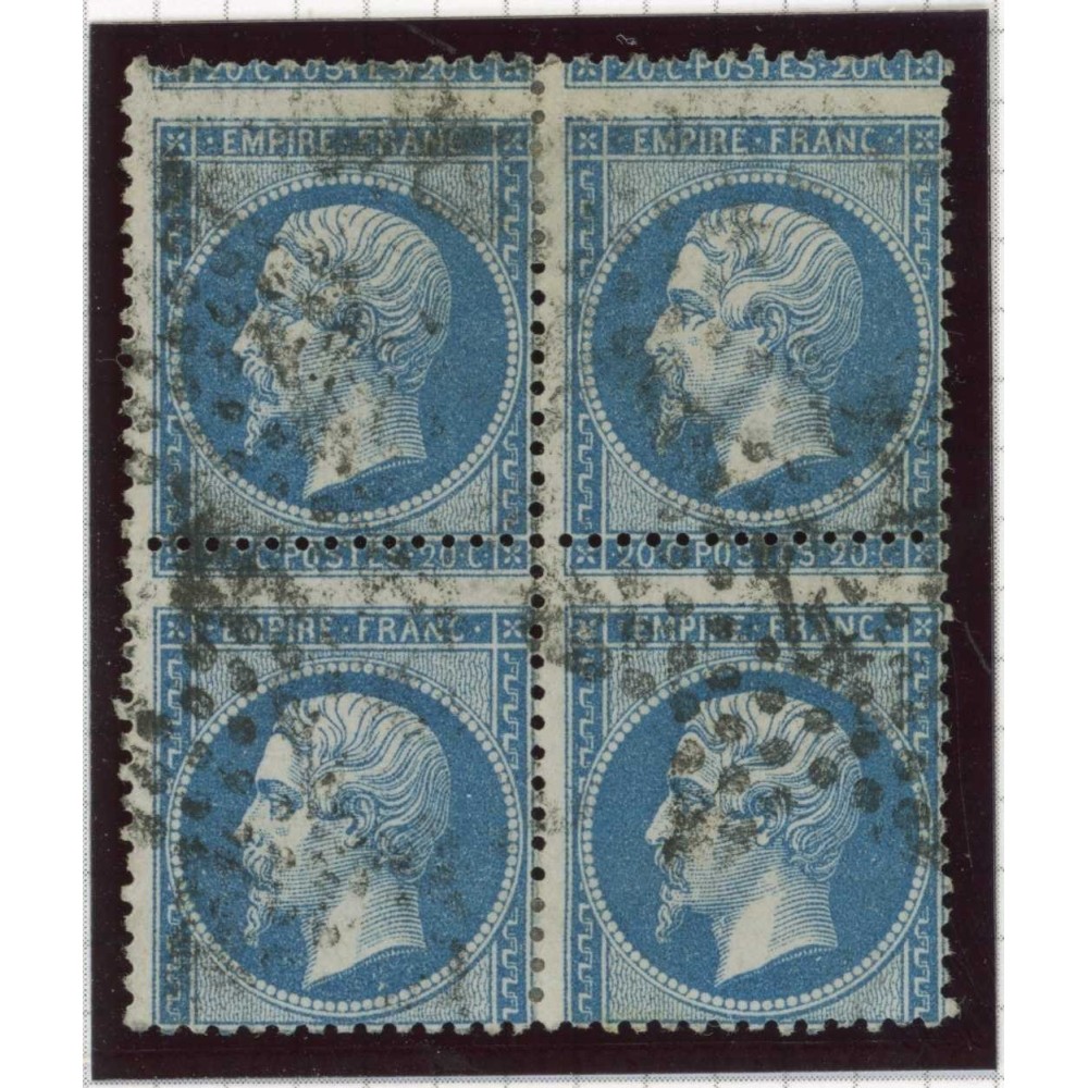 YT 22 - Variété : A cheval - Bloc de 4 - Cote 300 Euros