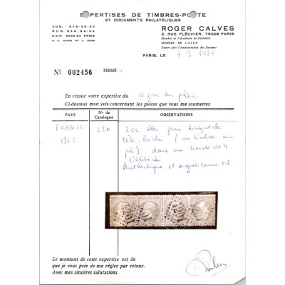 YT 22 - Oblitéré - Tête Bêche - Signé Calves - Certificat 2456 - Cote 1400 Euros