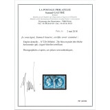 YT 22 - Oblitéré Tête Bêche - Signé Scheller - Certificat VO 23/344 - Cote 1400 Euros