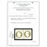 YT 27 - Neuf (x) - Tête Bêche - Signé Roumet - Certificat VO 21/220 - Cote 25000 Euros