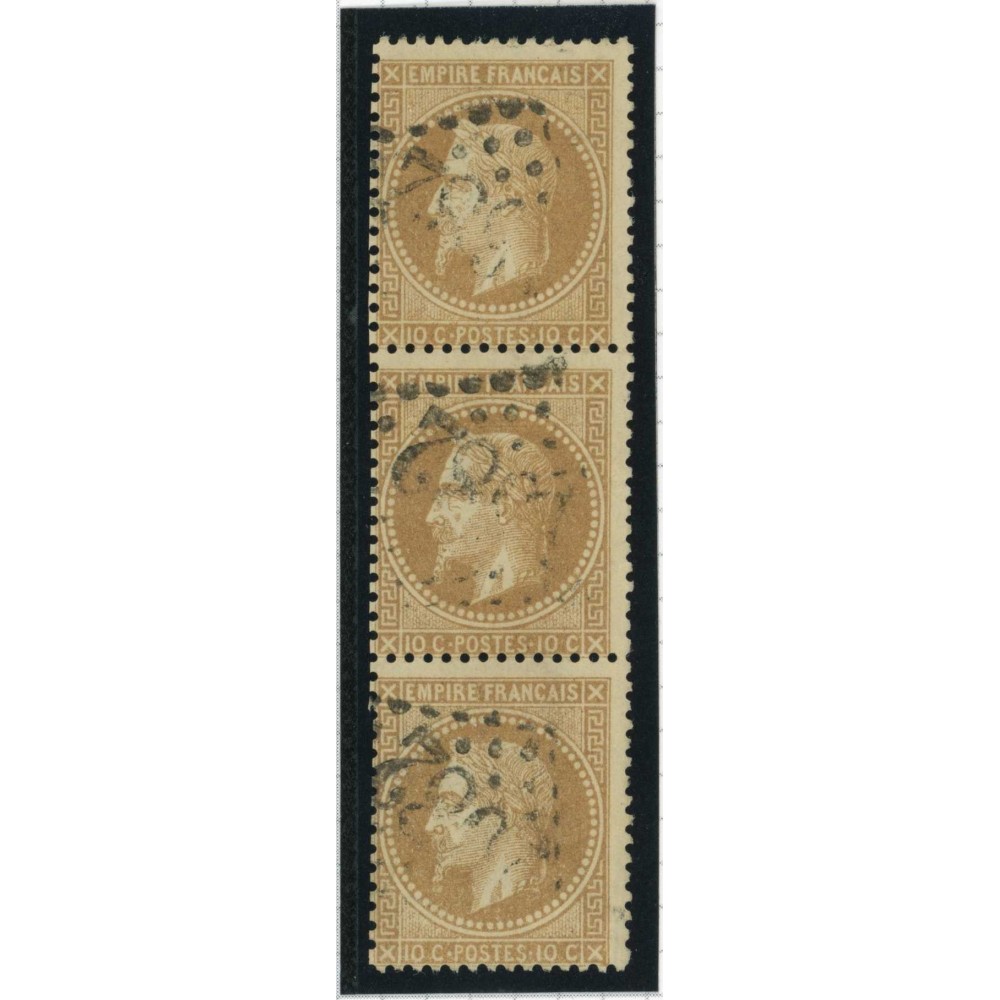 YT 28 B - Gros chiffre - Bande de 3 - Cote 30 Euros