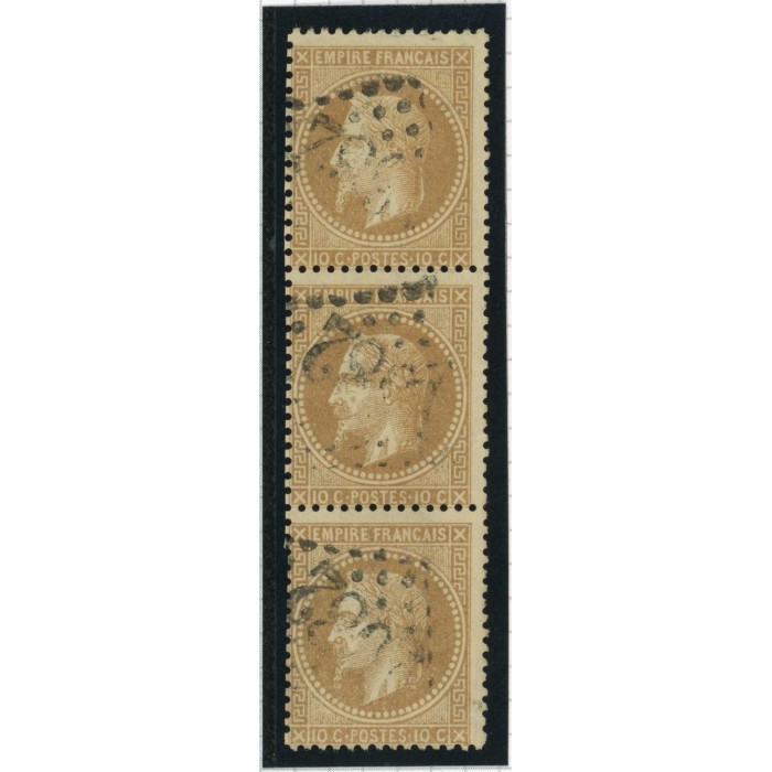 YT 28 B - Gros chiffre - Bande de 3 - Cote 30 Euros