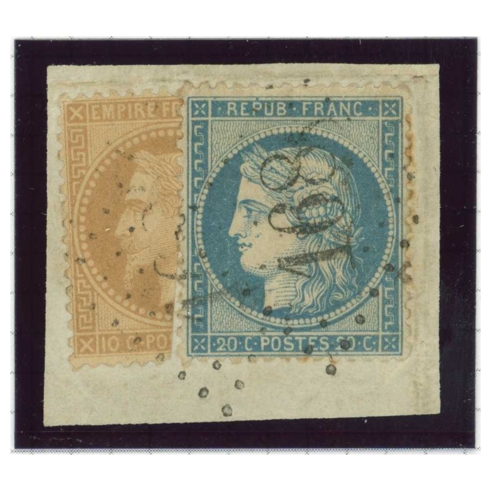 YT 28 B - Timbre coupé sur fragment - Signé Roumet - Cote 4000 Euros