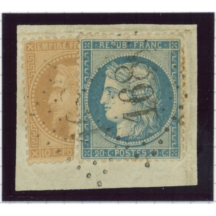 YT 28 B - Timbre coupé sur fragment - Signé Roumet - Cote 4000 Euros