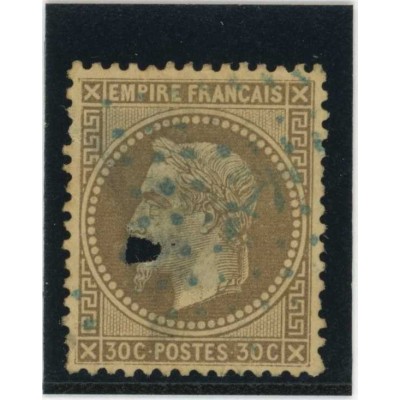 YT 30 - Ancre bleu - Trou - Cote 50 Euros
