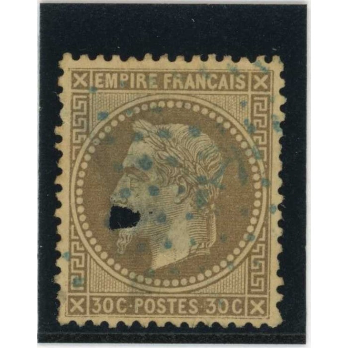 YT 30 - Ancre bleu - Trou - Cote 50 Euros