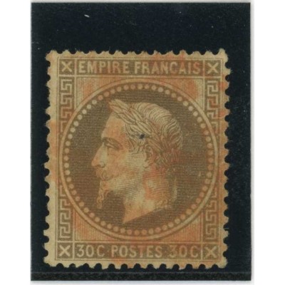 YT 30 - Cachet a Date rouge des imprimés - Fond ligné - Cote 140 Euros