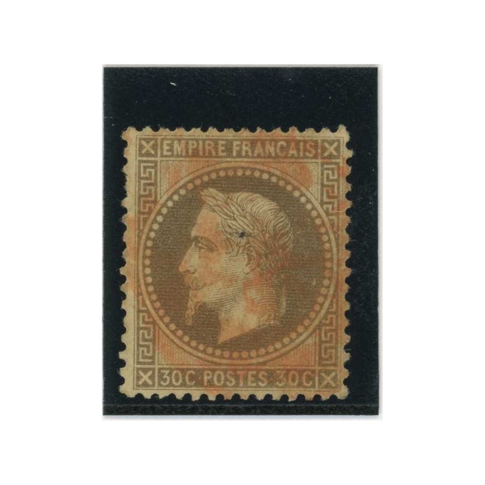 YT 30 - Cachet a Date rouge des imprimés - Fond ligné - Cote 140 Euros
