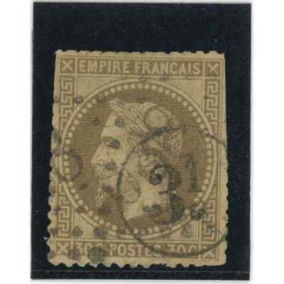 YT 30 - Cachet 3-1. dans un cercle - Fond ligné - Cote 160 Euros