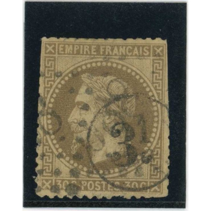 YT 30 - Cachet 3-1. dans un cercle - Fond ligné - Cote 160 Euros