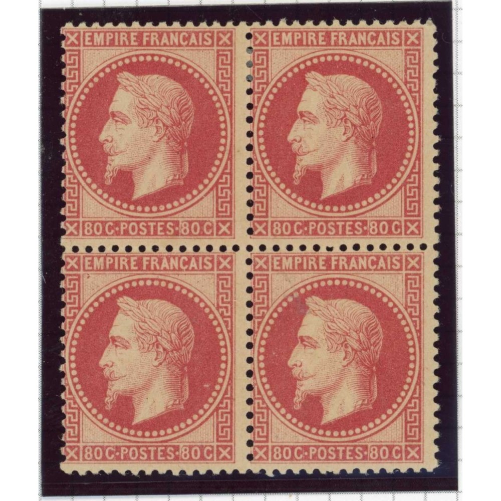 YT 32 - Neuf x - Bloc de 4 - Certificat Brun 15720 - Cote 8500 Euros