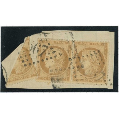 YT 36   - Demi Timbre sur fragment - Certificat Brun 16011 - Cote 4000 Euros