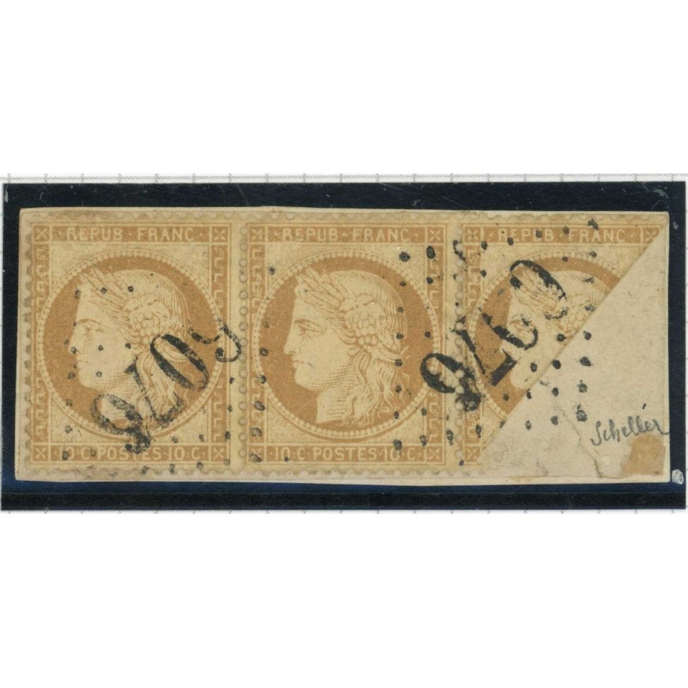 YT 36   - Demi Timbre sur fragment - Signé Scheller - Cote 4000 Euros